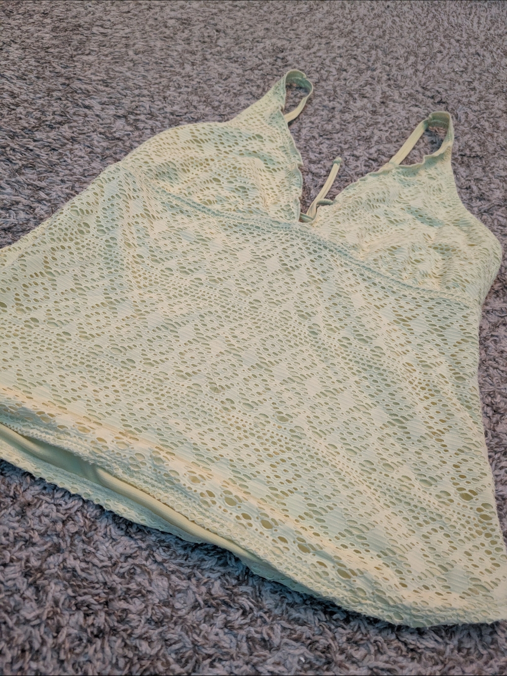 Yellow Crochet Style Tankini - Picture 2 of 6